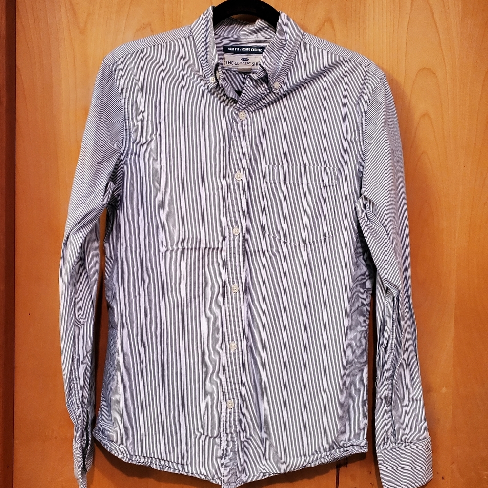 🟦 Old Navy Striped Classic Shirt - Small